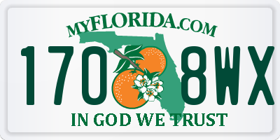 FL license plate 1708WX