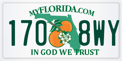 FL license plate 1708WY
