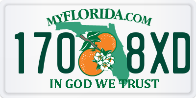 FL license plate 1708XD