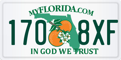 FL license plate 1708XF
