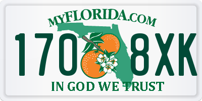 FL license plate 1708XK