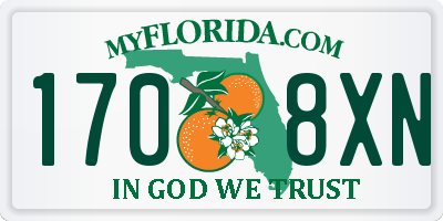 FL license plate 1708XN