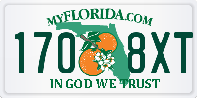 FL license plate 1708XT