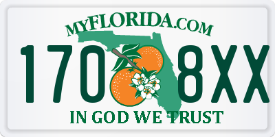 FL license plate 1708XX