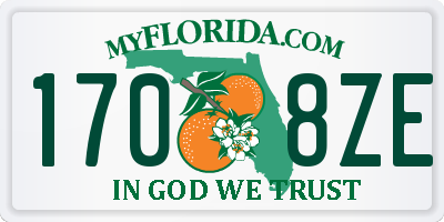 FL license plate 1708ZE
