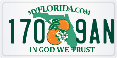 FL license plate 1709AN