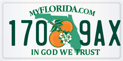 FL license plate 1709AX