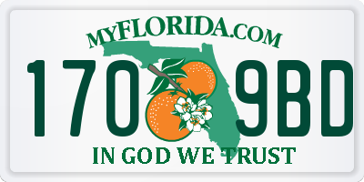 FL license plate 1709BD