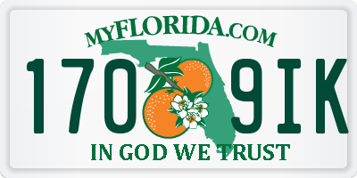 FL license plate 1709IK