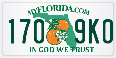 FL license plate 1709KO