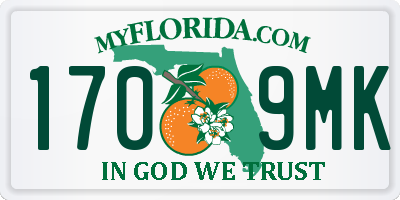 FL license plate 1709MK