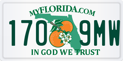 FL license plate 1709MW