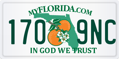 FL license plate 1709NC