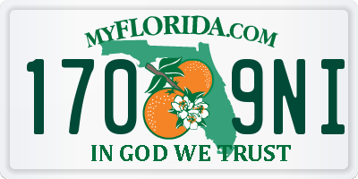 FL license plate 1709NI