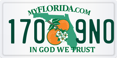 FL license plate 1709NO