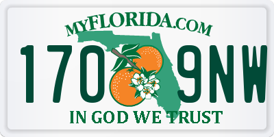 FL license plate 1709NW