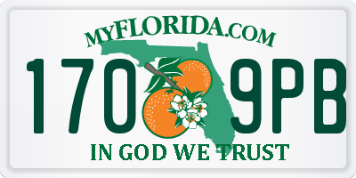 FL license plate 1709PB