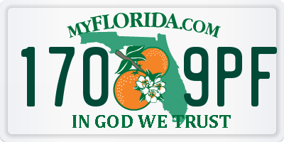 FL license plate 1709PF