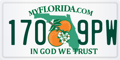 FL license plate 1709PW
