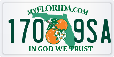 FL license plate 1709SA