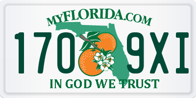 FL license plate 1709XI