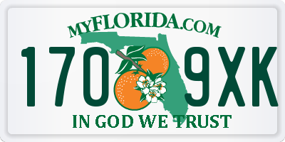 FL license plate 1709XK