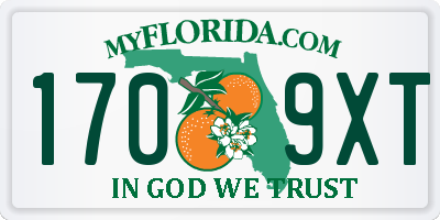 FL license plate 1709XT