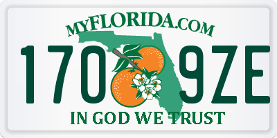 FL license plate 1709ZE