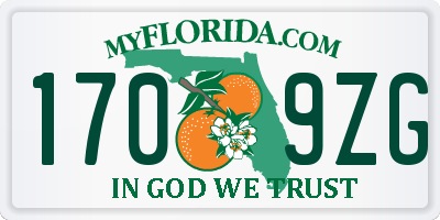 FL license plate 1709ZG