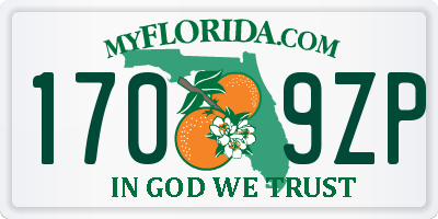 FL license plate 1709ZP