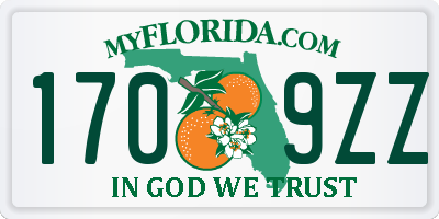 FL license plate 1709ZZ