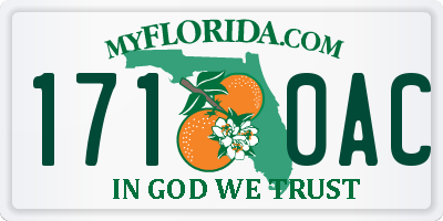 FL license plate 1710AC