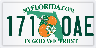 FL license plate 1710AE
