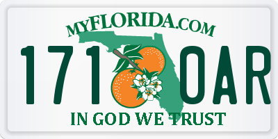 FL license plate 1710AR