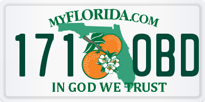 FL license plate 1710BD