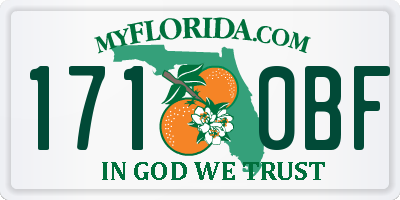 FL license plate 1710BF