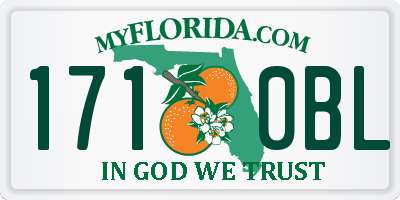 FL license plate 1710BL