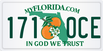 FL license plate 1710CE