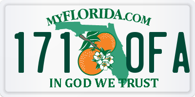 FL license plate 1710FA