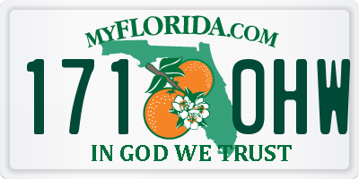 FL license plate 1710HW
