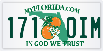 FL license plate 1710IM