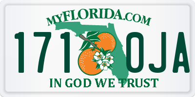 FL license plate 1710JA