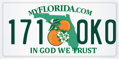 FL license plate 1710KO