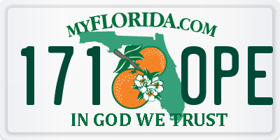 FL license plate 1710PE