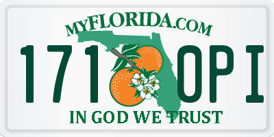 FL license plate 1710PI