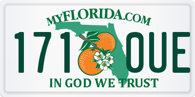 FL license plate 1710UE