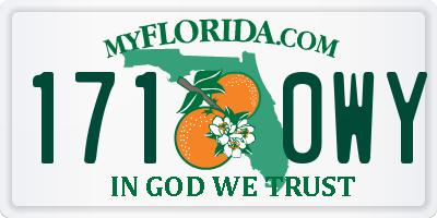 FL license plate 1710WY