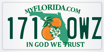 FL license plate 1710WZ
