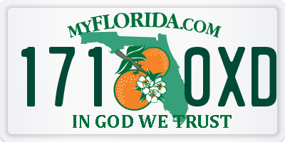 FL license plate 1710XD