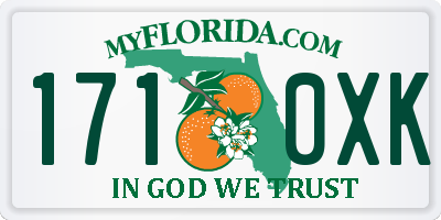 FL license plate 1710XK